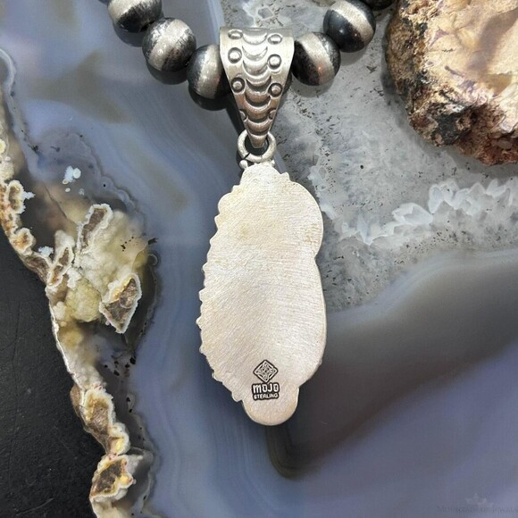 Sterling Southwestern Style Sonora Gold Turquoise Decorated Pendant For Women #1 - Picture 7 of 10